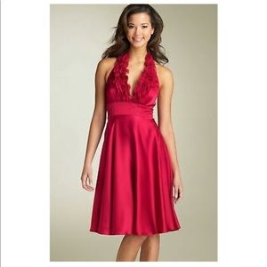 Adrianna Papell ruffle halter dress